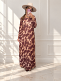 Robe Nesia motifs tie & dye bordeaux