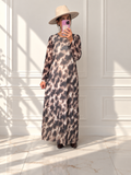 Robe Nesia motifs tie & dye noirs et crème